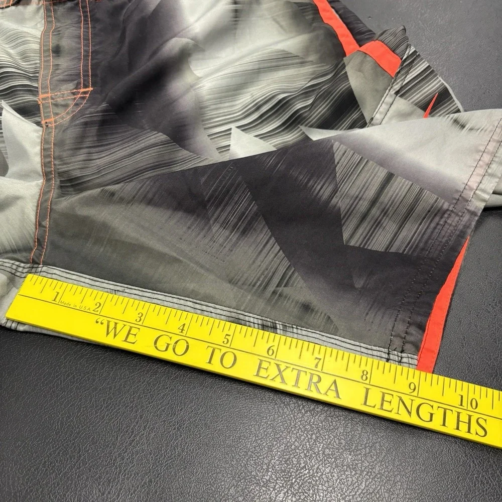 Nike‎ Men's Board Short Orange Gray Size Medium Drawstring Swim Trunks